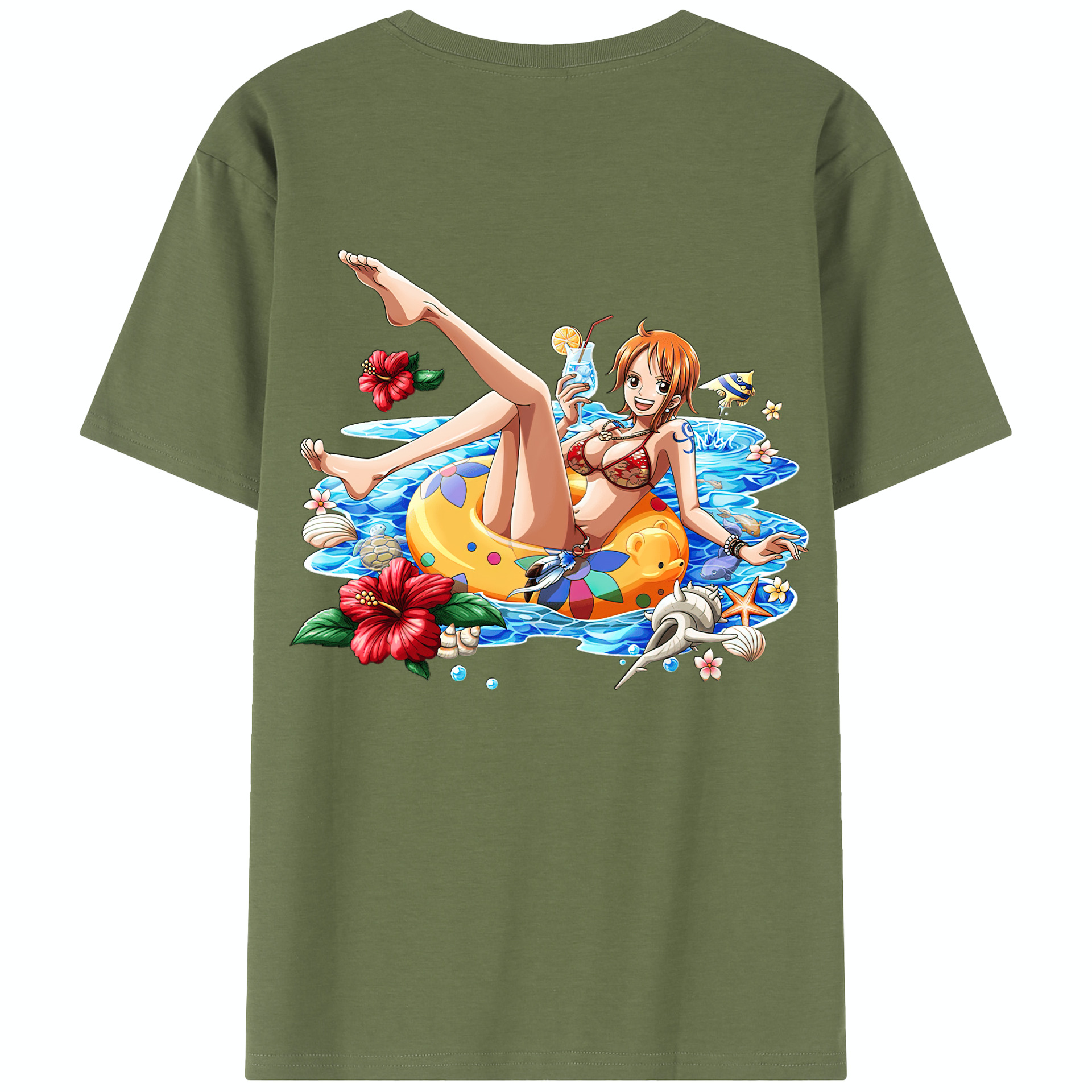 ワンピース ナミ ONE PIECE Nami 綿100％半袖Tシャツ（背面プリント）